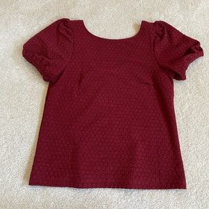 Anthropologie Porridge brand burgundy top